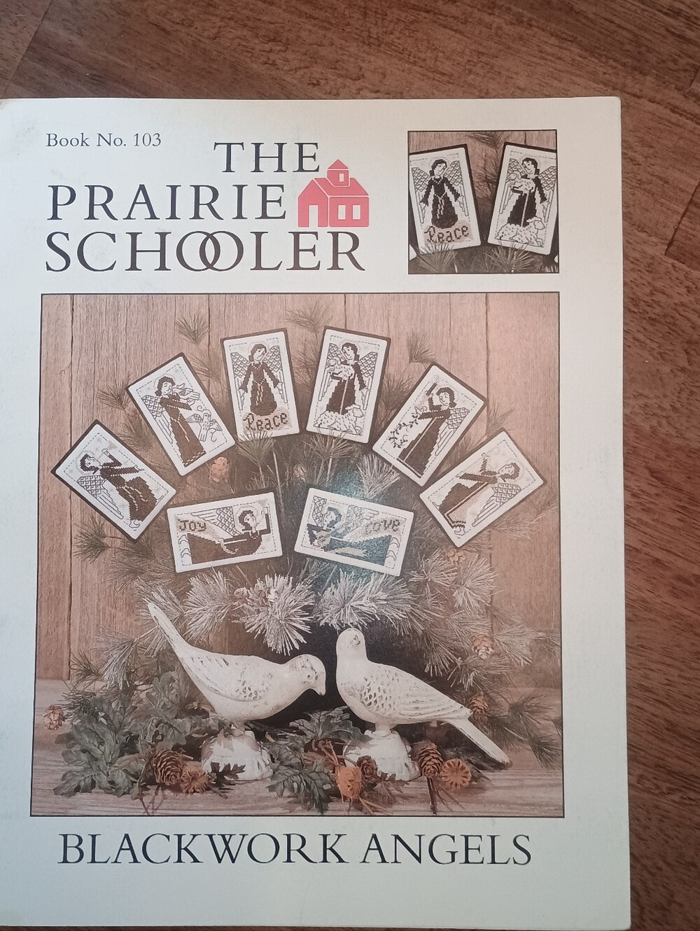 The Prairie Schooler Blackwork Angels Pattern Book - Cream Cover